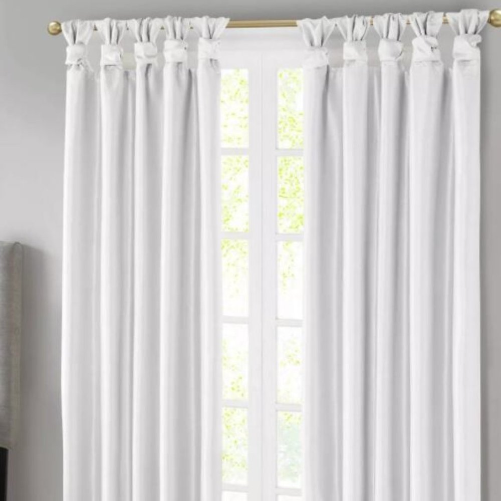 Madison Park Polyester Solid Faux Silk Curtain 84”